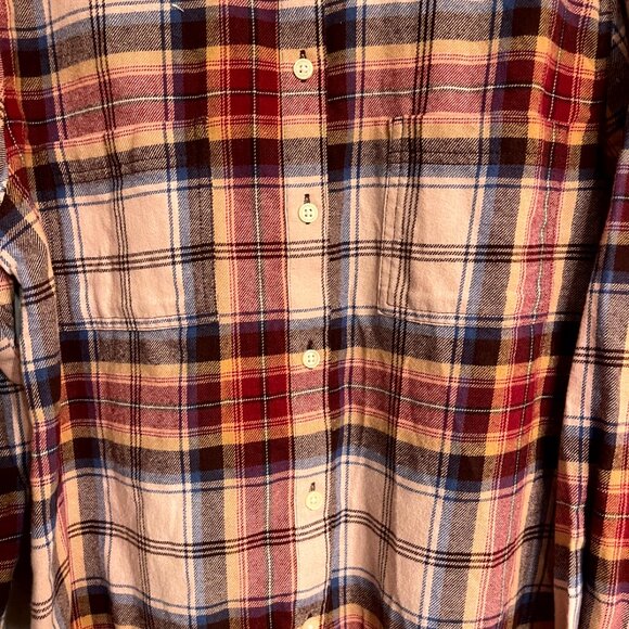 Old Navy The Boyfriend Shirt Women's Flannel Shirt Size Small Pink Blue Long sle - Picture 2 of 6